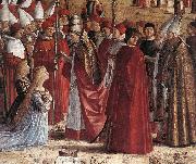 CARPACCIO, Vittore The Pilgrims Meet the Pope (detail) Sweden oil painting artist